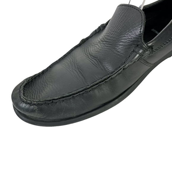 ECCO Black Slip On Drivers Driving Loafers Genuine Leather Slip On Shoes sz 41 - Picture 11 of 16